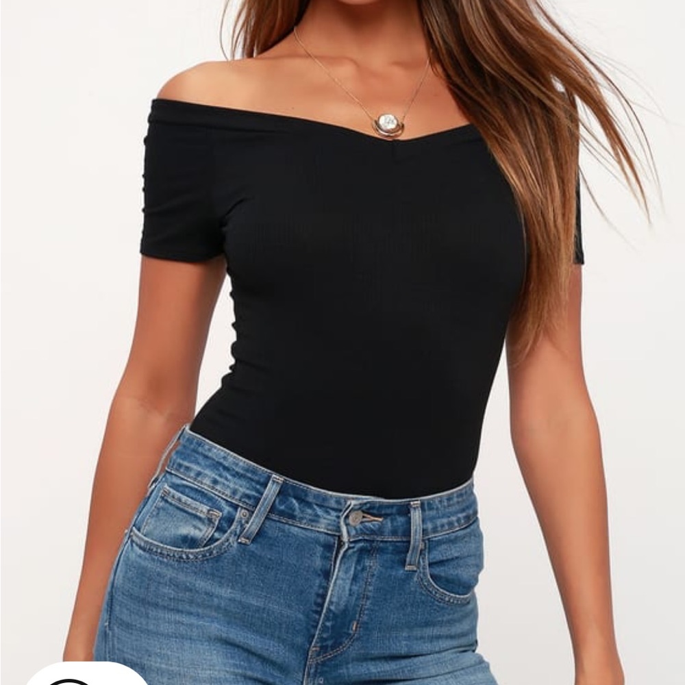 Lulu's Black Off-Shoulder Bodysuit
